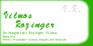 vilmos rozinger business card